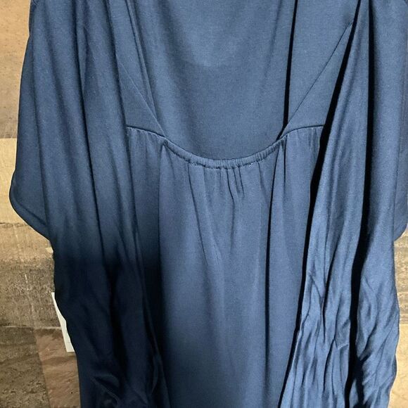 INC International Concepts Maxi Dress Nomad Indigo Sea Blue Square Neck Women La - Picture 11 of 12